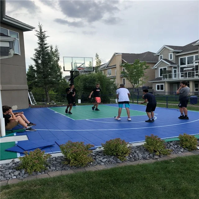 wet pour surfacing 3x3 PP interlock modular basketball half court