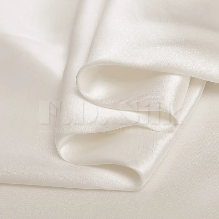 Ivory white silk satin fabric 19mm silk charmeuse 114cm wide NO.26 white color