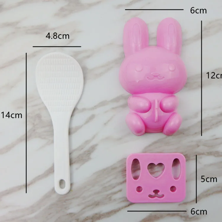 3D Cartoon DIY Sushi Mold Rabbit Rice Roll Ball Kits Maker Bento Non Stick Press