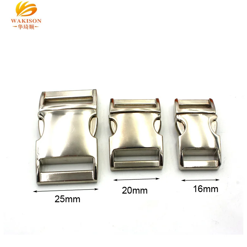 Pet Hardware 16mm 20mm 25mm metal quick Side release Metal buckle For Dog Collar buckle