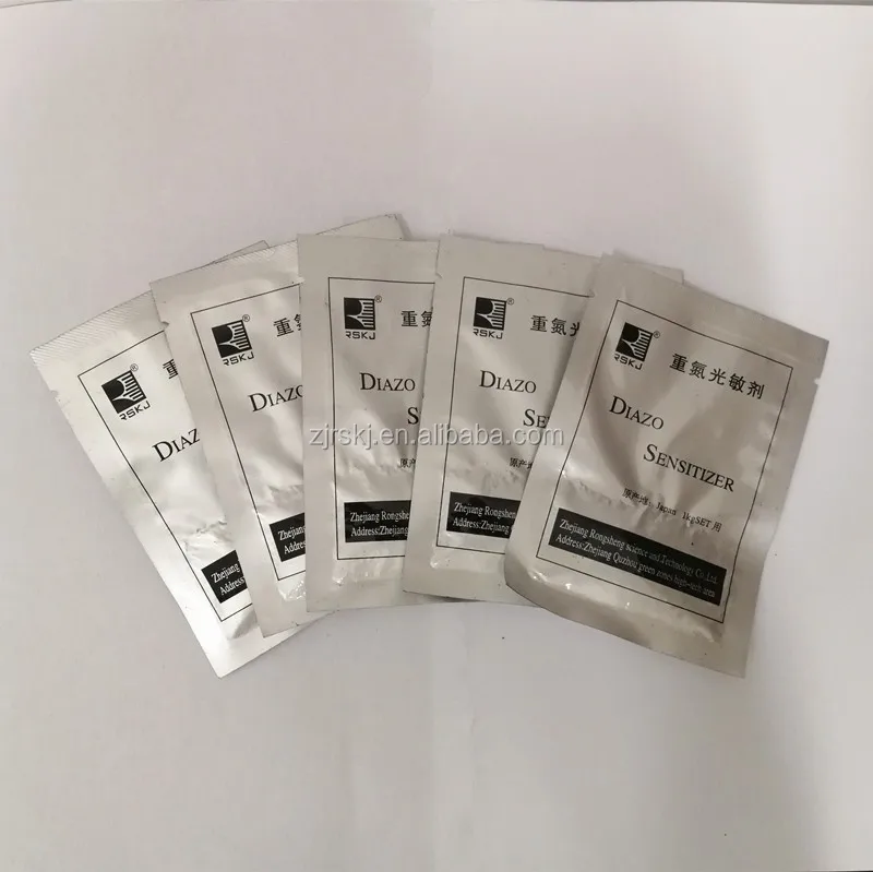 Diazo powder photosensitizer for flat screen photo emulsion