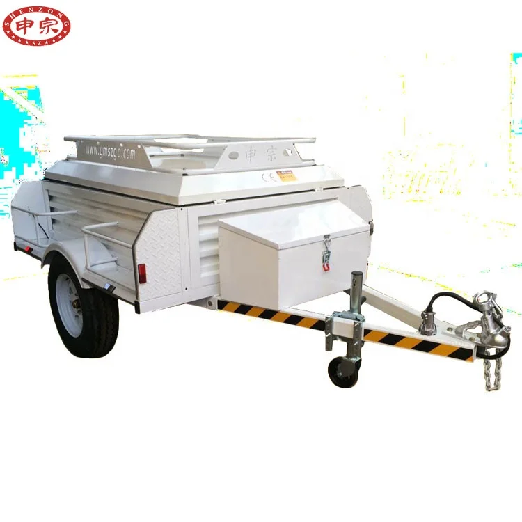 Small car tow trailer storage box trailer off road camping trailer with tent