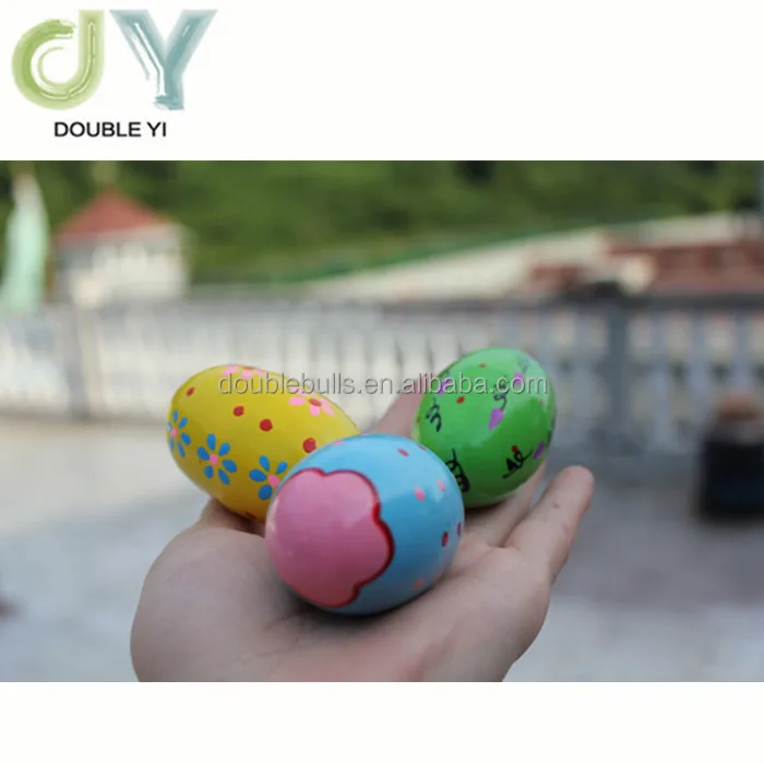 Custom Print 7*5cm Wooden Cartoon Sand Egg