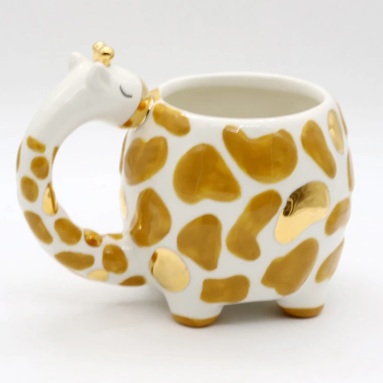 Ceramic giraffe custom printed logo coffee mugs
