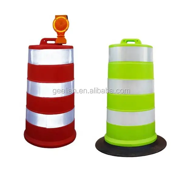100cm height roadway safety water filled road barrier traffic plastic drums with reflective tape