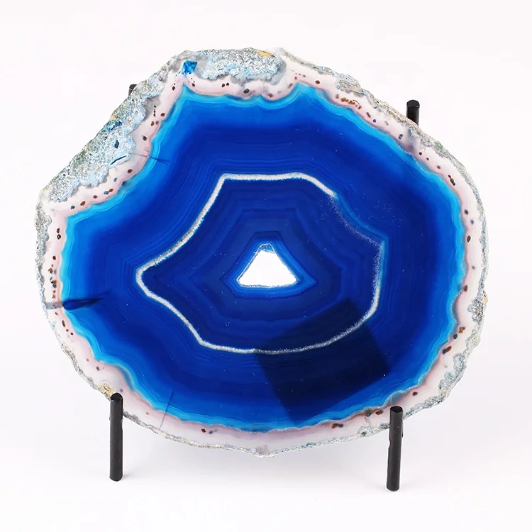 Slices Slices Farmhouse Decor Crafts Agate Yase China with Gold/sliver Plate Gemstone Wedding Gift Agate Coaster 19 Nh Agate