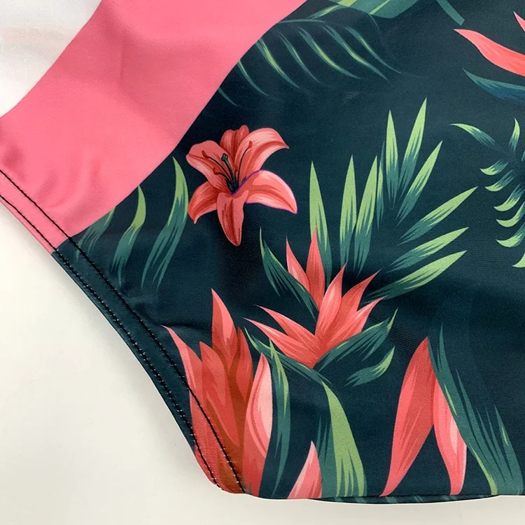 Floral Sublimation Print Sexy Mens Swim Brief Lycra Swimwear