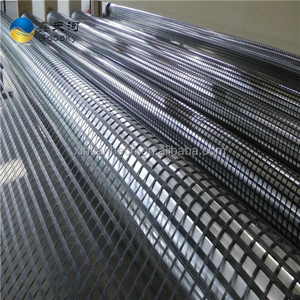 PSA fiberglass geogrid 100kn/m