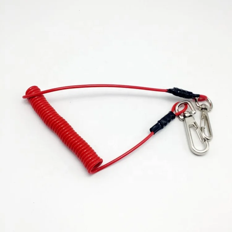
TOOL SAFETY ROPE WITH 2X ATTACHMENT CLIP, RED 