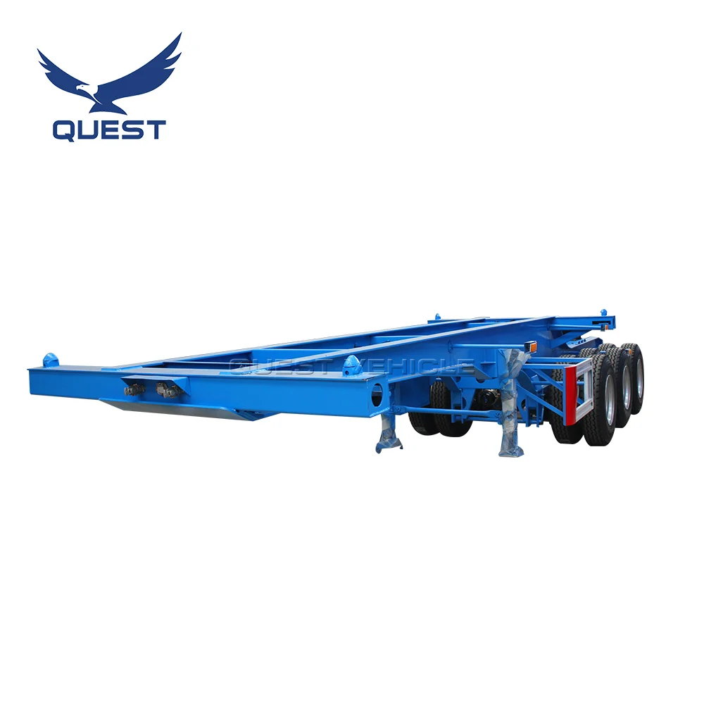 China Manufacturer 3 Axles Skeleton container semi truck chassis interlink trailer 20ft 40ft Superlink Trailer