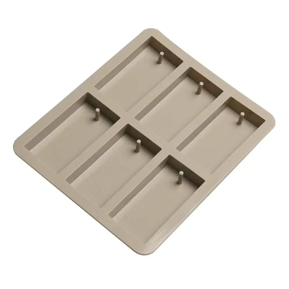 6 cavity rectangle soy Candles Wax Tablets Silicone Mold for Handmade Dried Flowers Wax Tablets