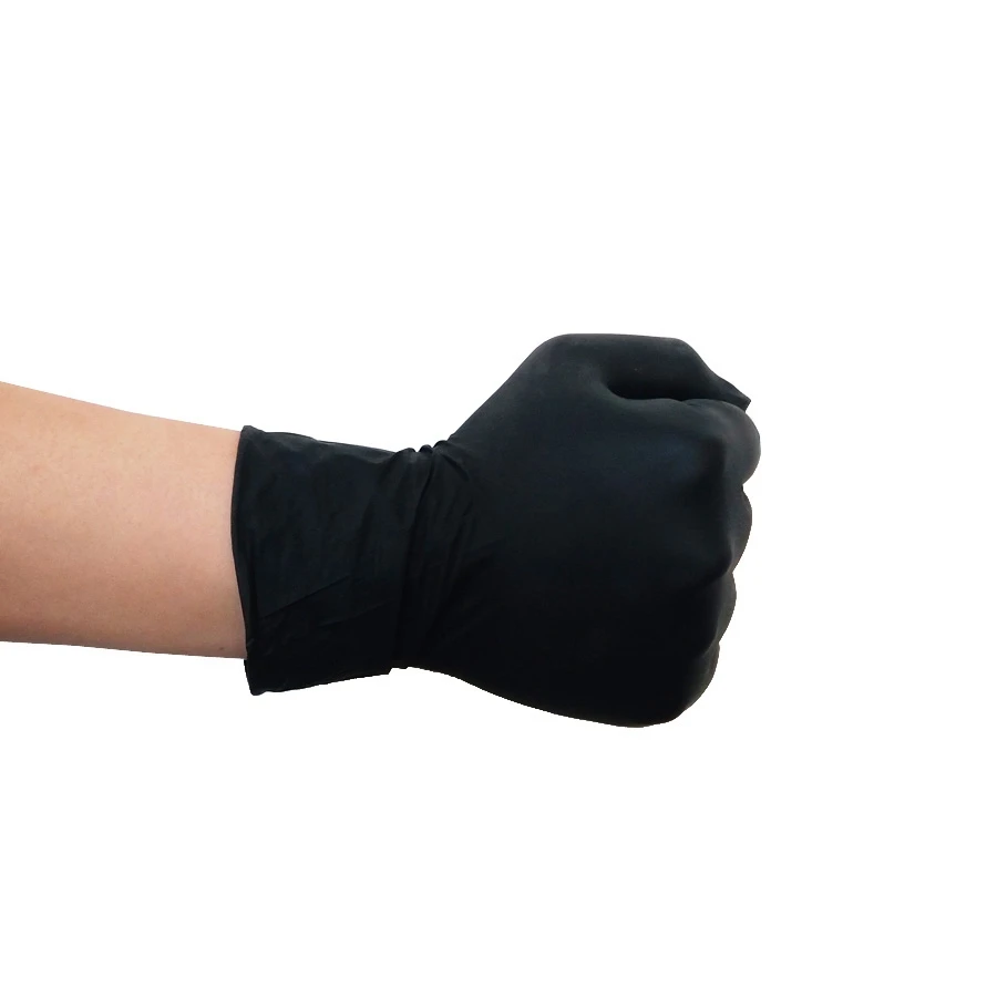 Durable Comfortable Breathable Powder Free Black Pure Nitrile Disposable Tattoo Gloves