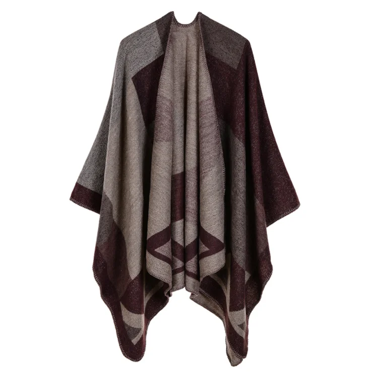 
women fashion crochet boutique winter women knitted fleece clothing mexicano cashmere poncho stole 0319041 