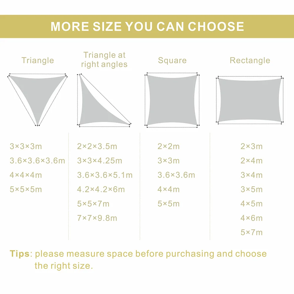 
2019 Hot Sale Rectangle 5*7m canvas shade sail uv protection netting waterproof sun sails 