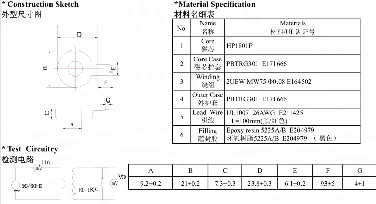 30A AC 4-20ma Cheap Leakage Current Sensor for Smart Meter