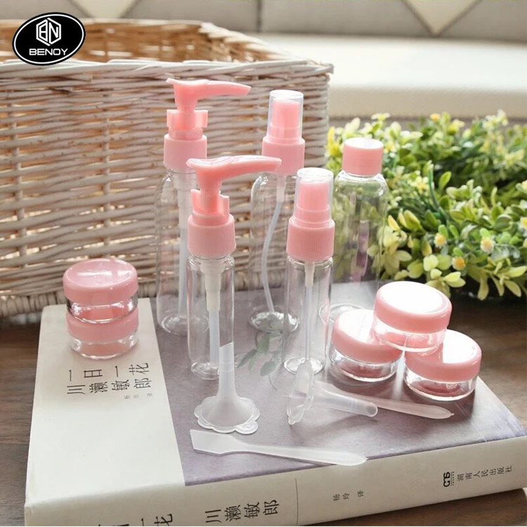 Wholesale Amazon custom Travel PP PET cosmetic spray pump bottle set kit for airline outdoor