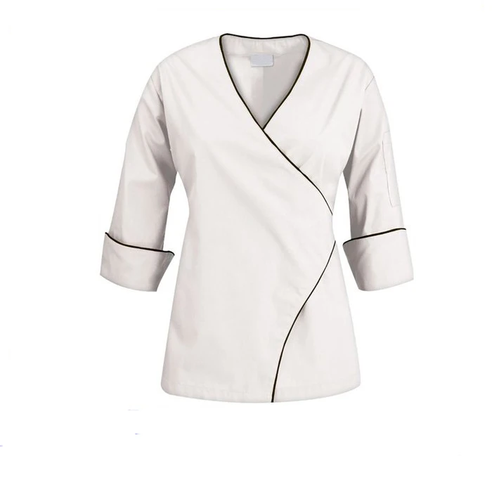 New design Long Sleeves Hotel Chef Jackets Uniform Double Breasted Restaurant White chief chef coats