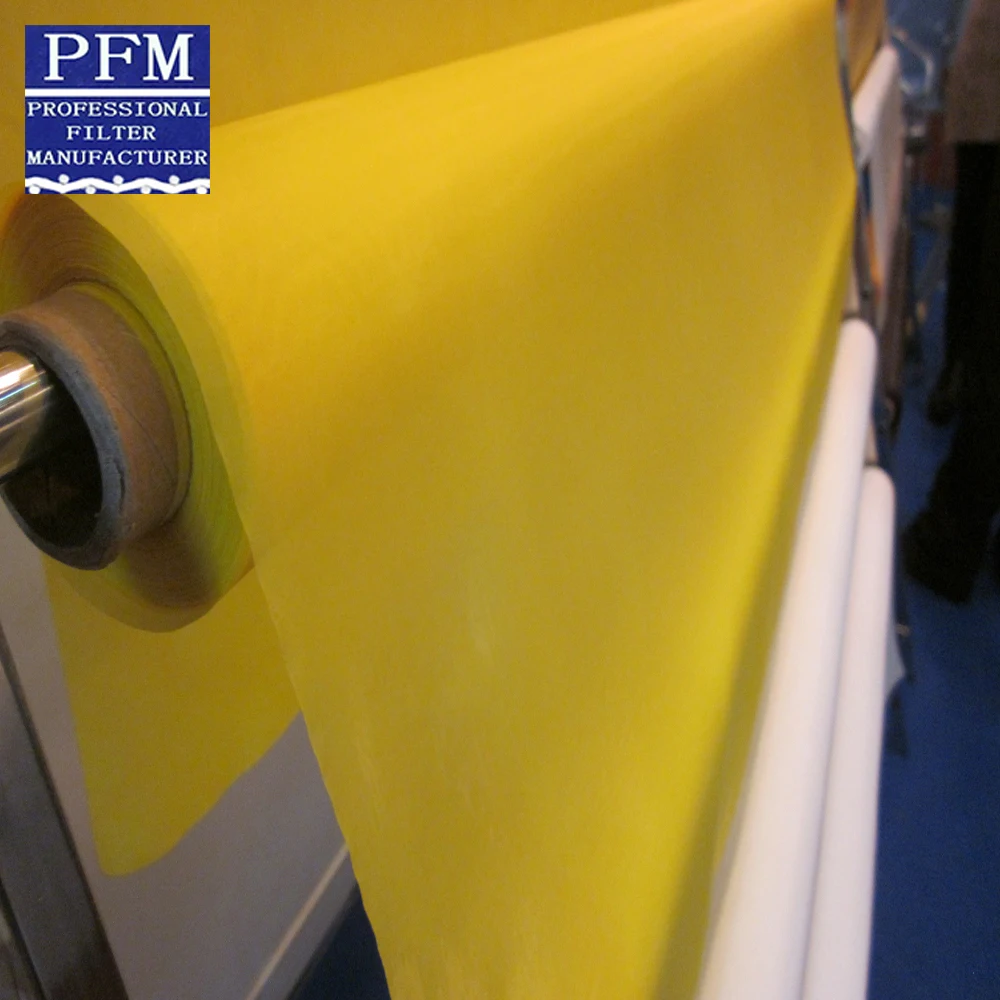 140T yellow Polyester Screen Printing mesh fabric for ceramics printing