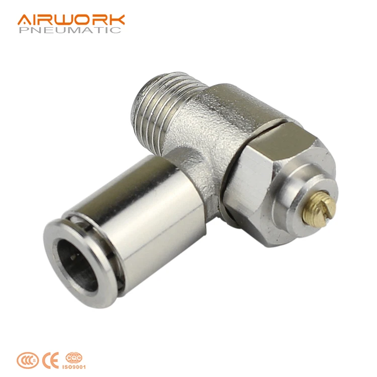 pneumatic m5 pipe air speed control brass valve fitting one way throttle flow valve