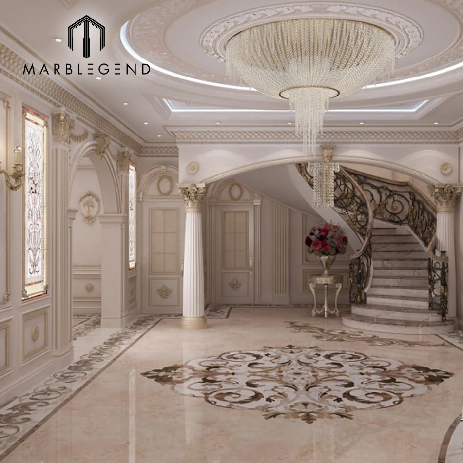 
manufacturer luxury home entrance decoration marble inlay flooring tiles designs 