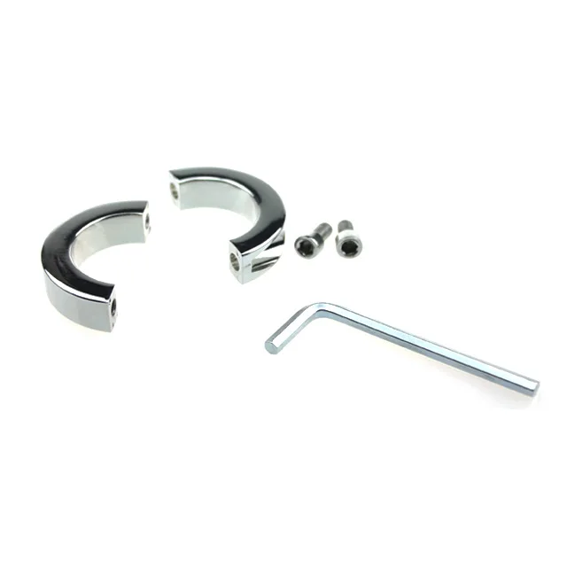 Stainless Steel Hinged Ball Stretcher Weights Delayed Ejaculation Cock Ring