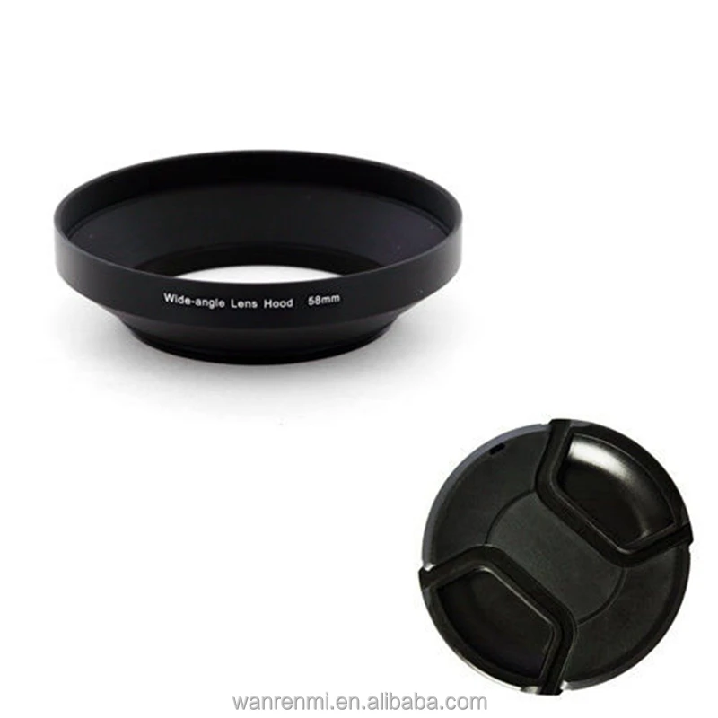 
39mm Metal Wide Angle Lens Hood With 39mm Lens Cap Set Kit for Dslr Camera 