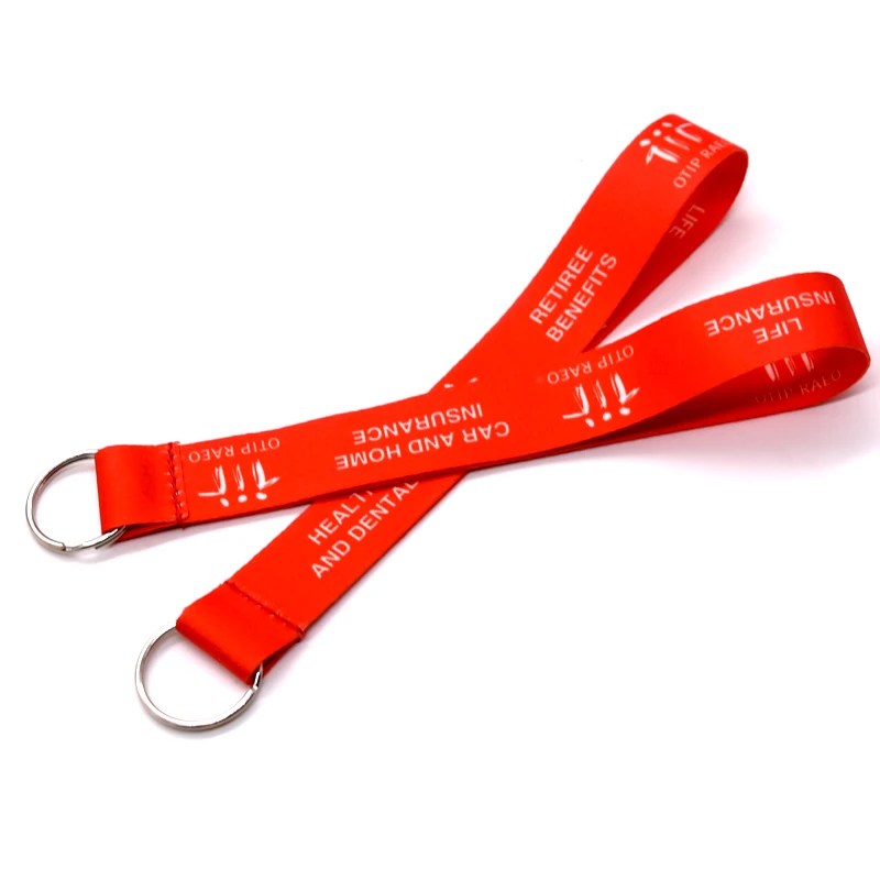 Custom dye sublimation printing colorful short key lanyard with free design