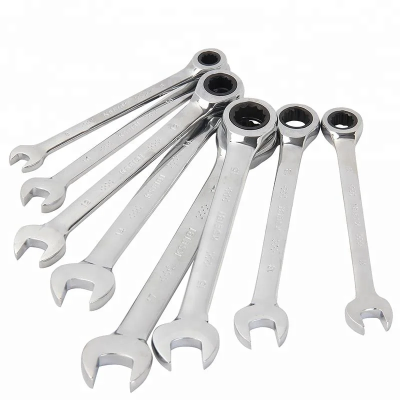 8PCS Ratchet Ring Combination Spanner Wrench Hand Tool Set For Car Repair
