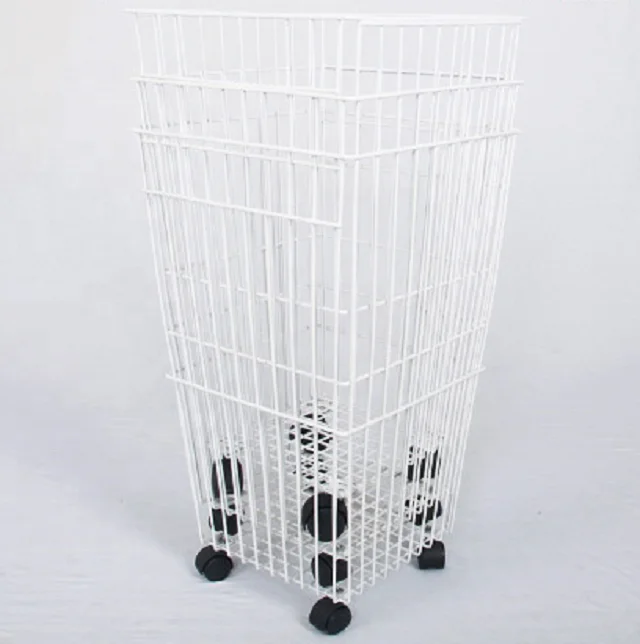 
Reliable quality white square shape movable laundry basket 