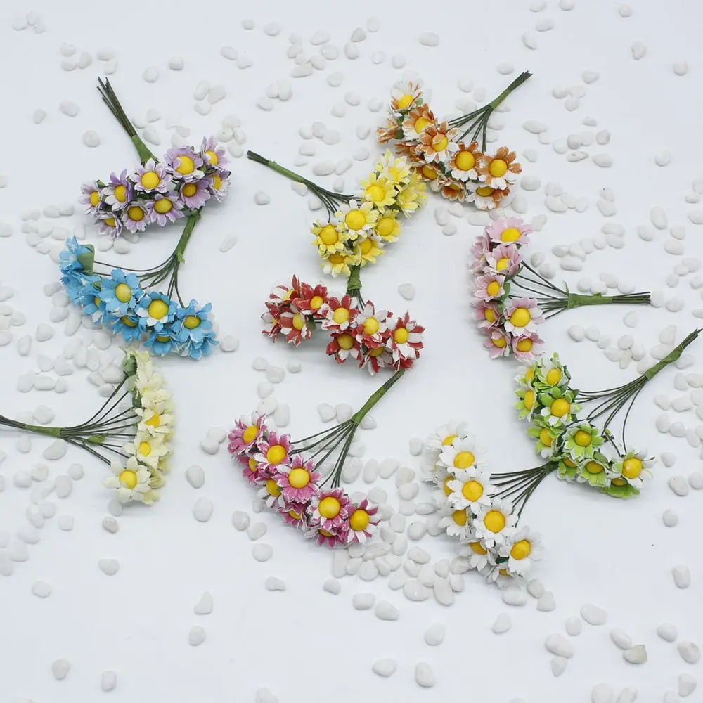 Shininglife flower garland with small sun flower  bouquet decorative artificial flower garland
