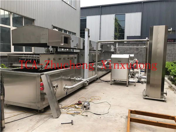 Continuous industrial banana and plantain frying machine