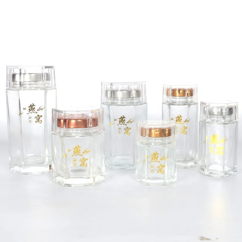 
80ML 180ML 380ML Honey Jam Square Glass Jar With Acrylic Cover 