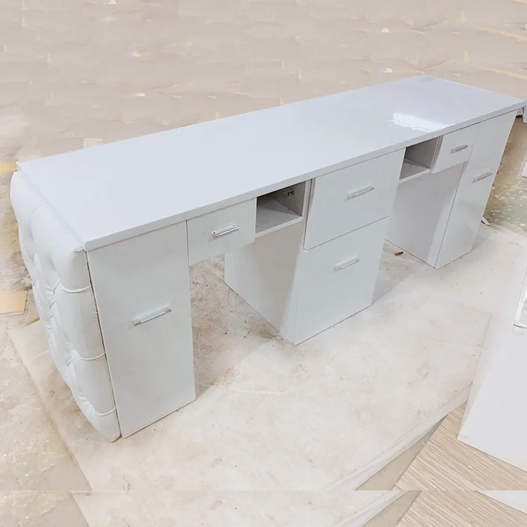 Factory New Design Glass Panel Nail Table Manicure Table White CB-M702A1