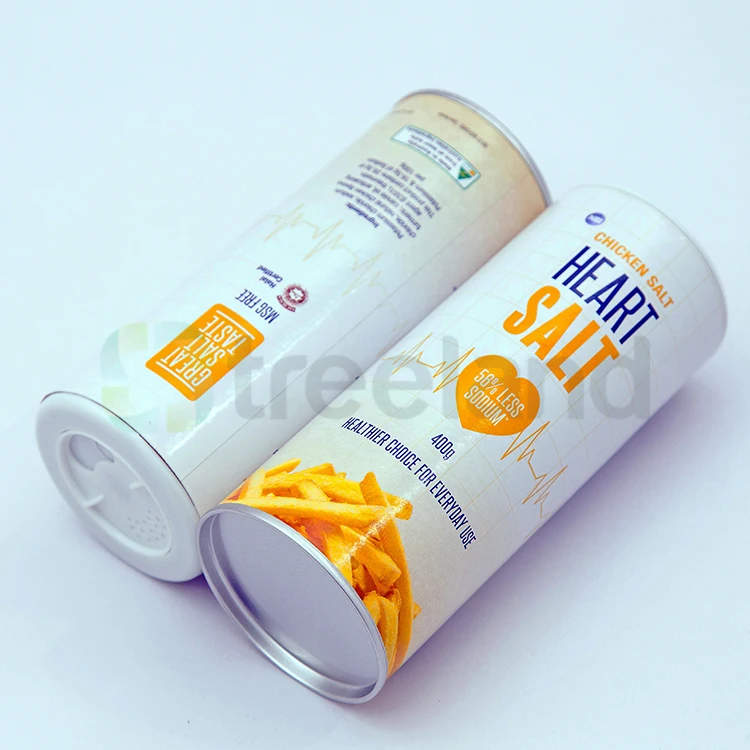 Shaker Paper Tube Cardboard Salt Shaker Tube with Lid Salt Canister