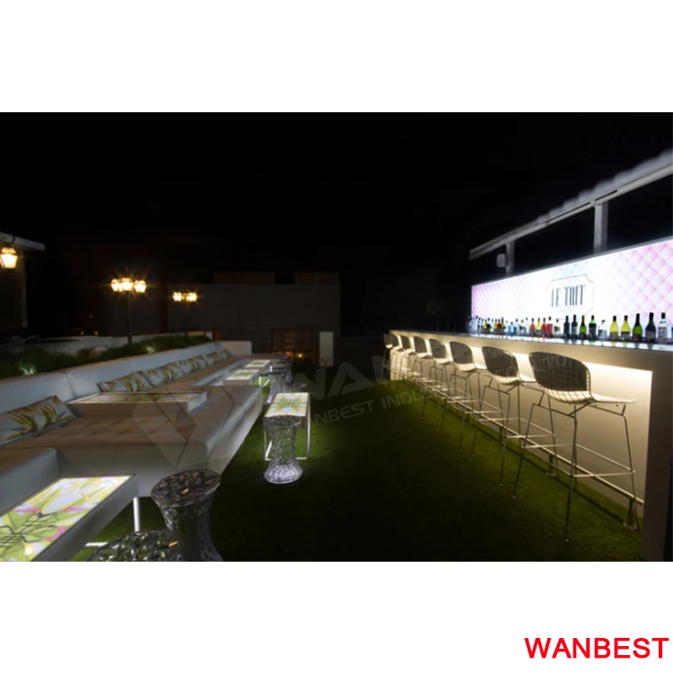 Outdoor event party remote control rgb colors changing led illuminated bar counter table for sale