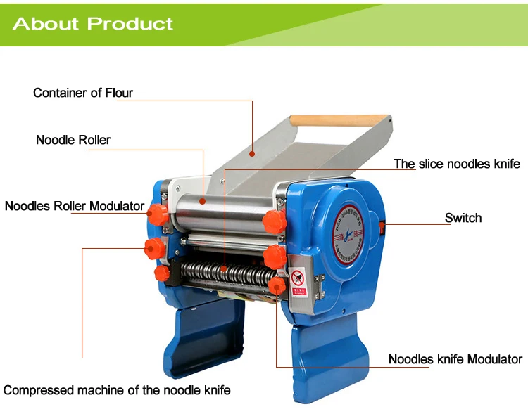 HAIOU DZM-180B Fresh Pasta and Dough Cutter with 150MM rollers and cutters