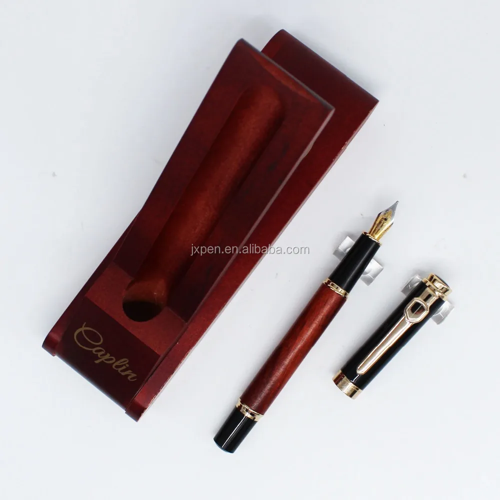 Natural Handcrafted Vintage pen Executive Business writing Calligraphy Pens set engraved logo Rose Wood fountain pen