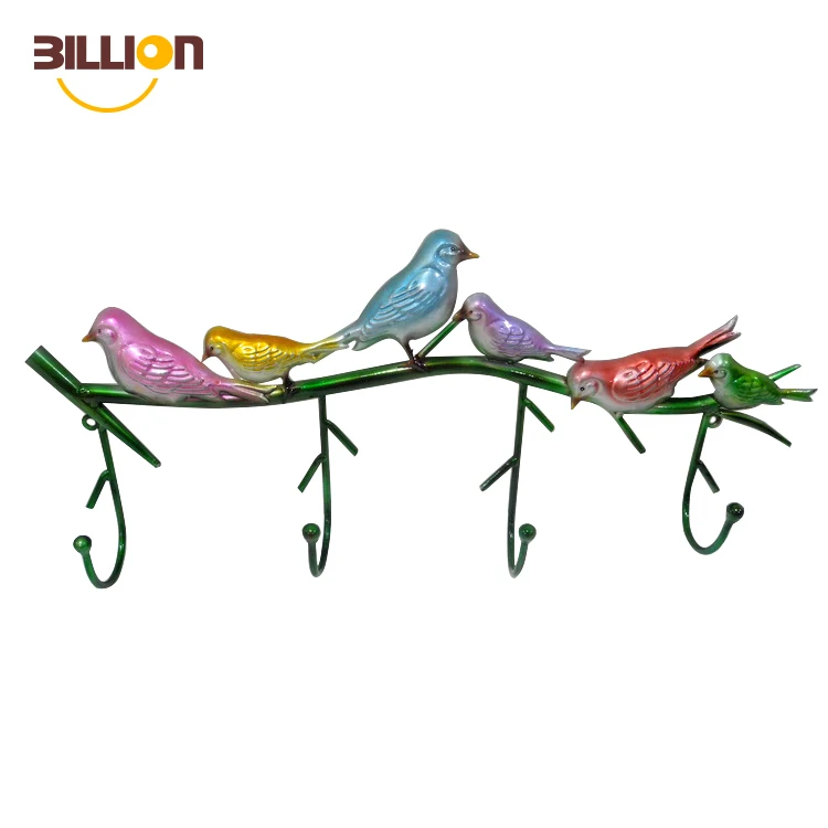 Кованые птица Настенный декор ткань крюк для домашнего декора