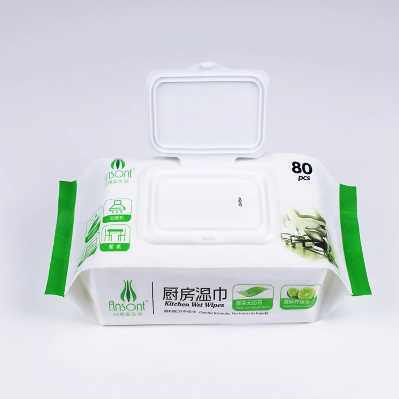 Non-woven style thick and soft fragrance customized kitchen wet wipes