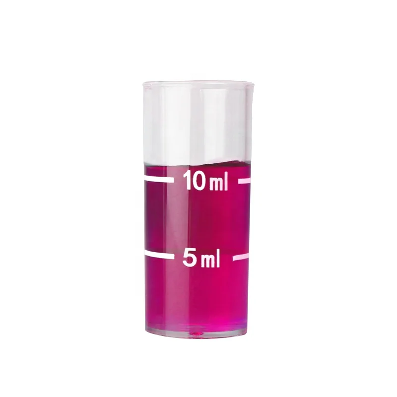 liquid measuring transparent 10ml plastic glass beaker cup/Laboratory Measuring cup/