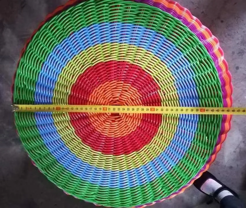 Hand woven rattan furniture multi color round wicker stool