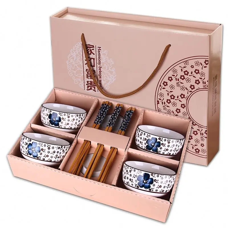 
Japanese Bowl Set includes 4 Bowls and 4 chopsticks in gift box. 