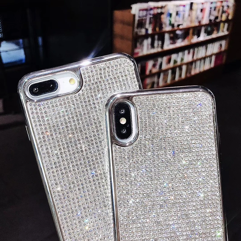 Diamond Phone Case Bling Bling Back Cover for iPhone 11 pro 512gb cell phone accessory