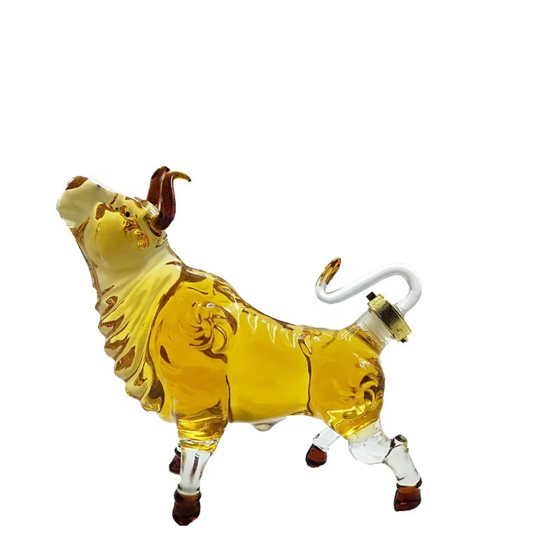 Cow Bull Animal Shaped Wine Glass Bottle Unique Glass Wine Bottle Decanter