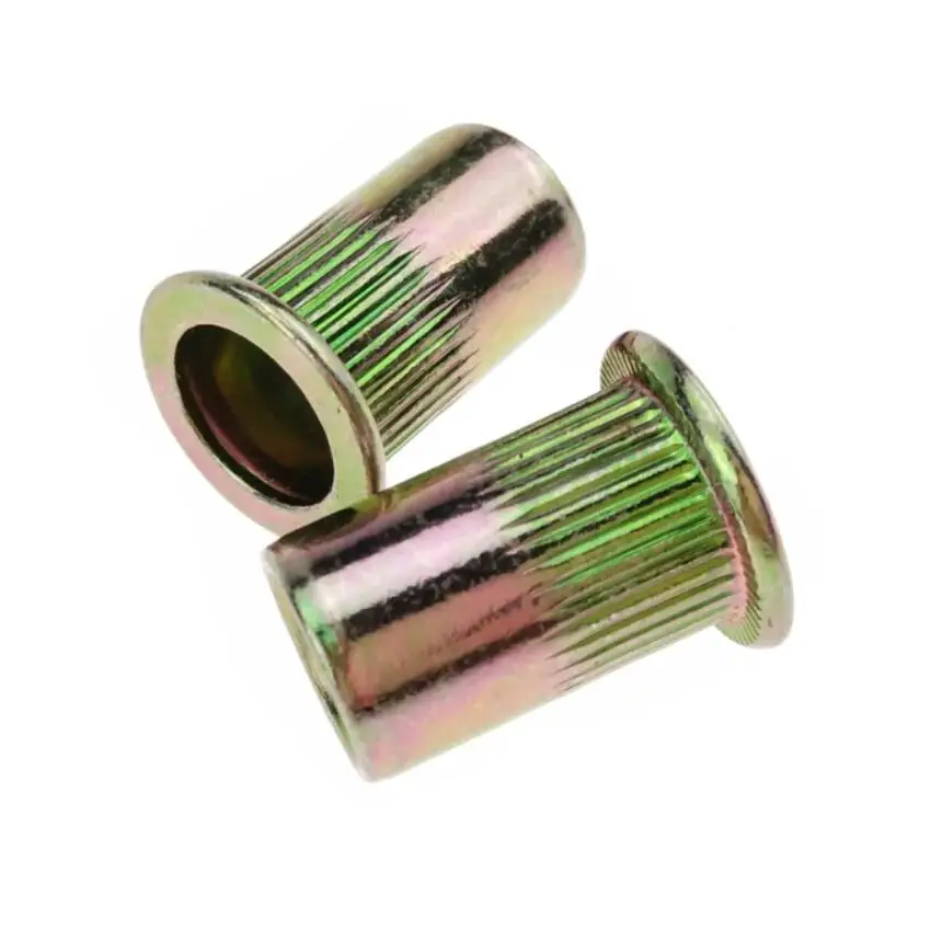 ANSI Steel Rivet Nuts Galvanized Knurling Serrated Flat Head