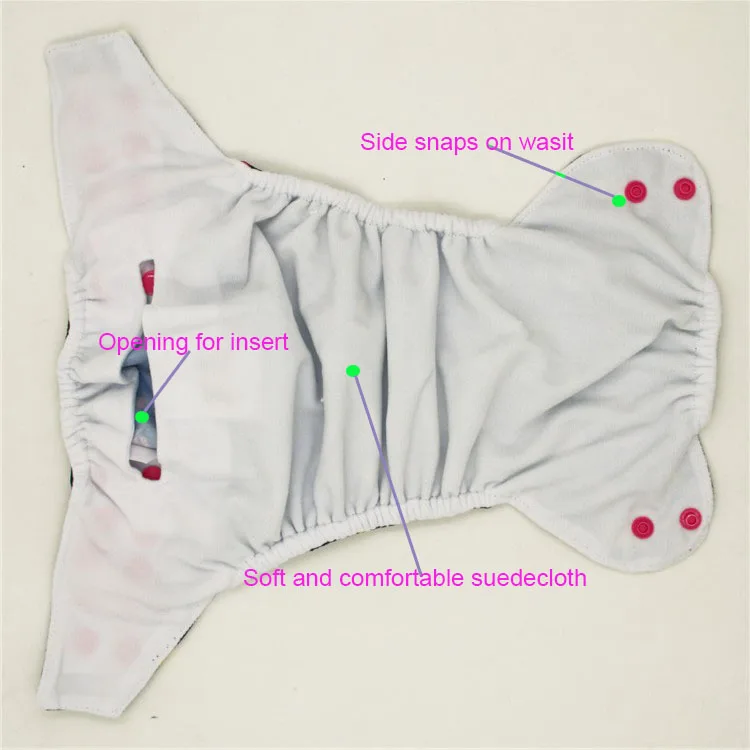 
Reusable premature newborn baby cloth diaper nappy for 0-6 months side opening snaps 