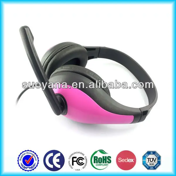 красочные дешевые модный дизайн стерео pc наушники гарнитура