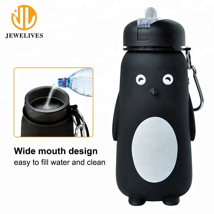 Lovely Penguin Top Sports Silicone Cheap Water Bottles For Kids