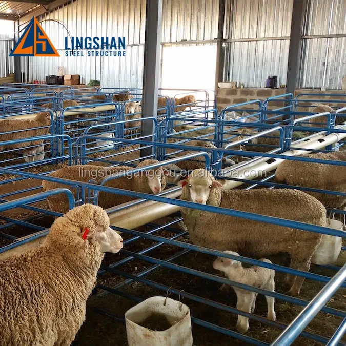 Low Cost Prefab Agricultural Building Metal Shed Steel Horse Stable Cow Barns Sheep Shed