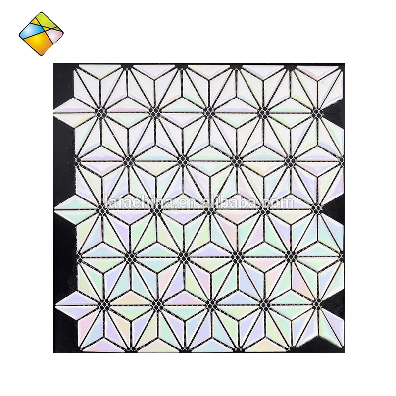 Multicolor Irregular Triangle Star Pattern Ceramic Mosaic Japanese Mosaic Tiles